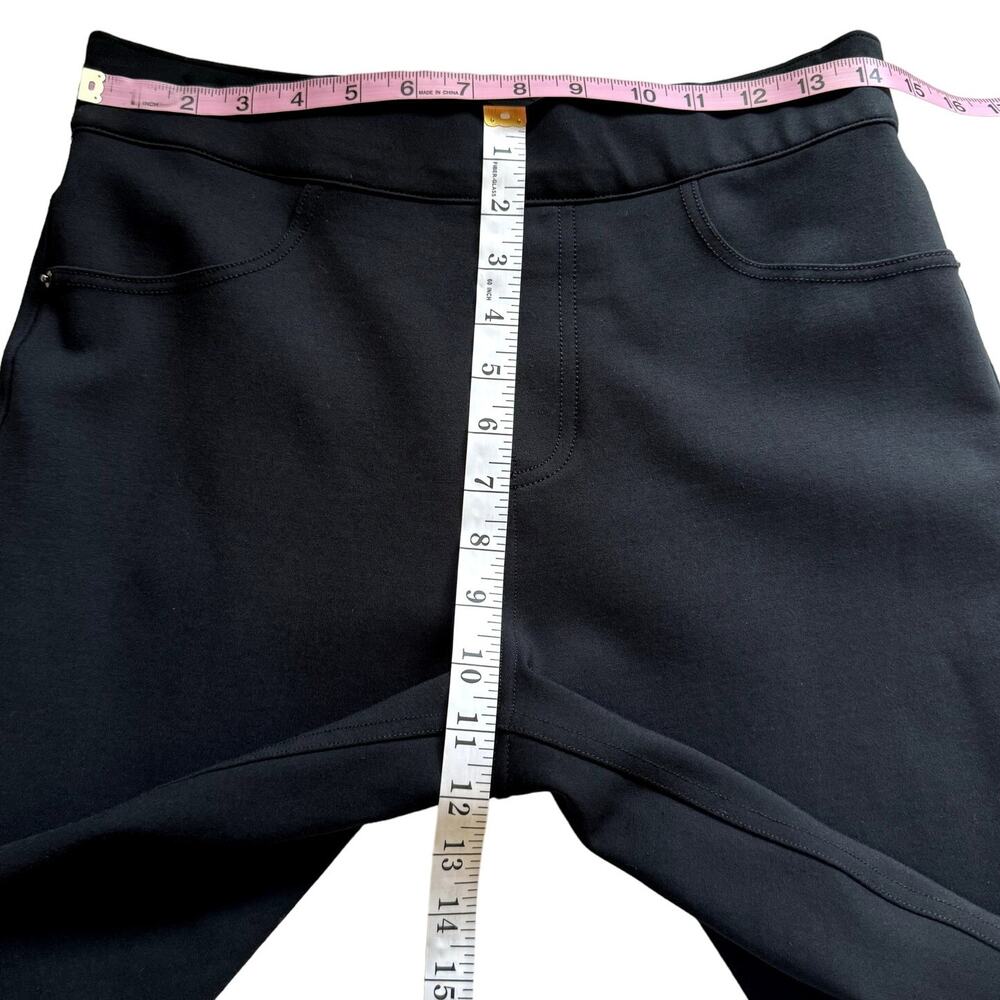 Women's Spanx Black The Perfect Pant Slim Straight Pull On Back Pockets sz Large - Picture 10 of 11